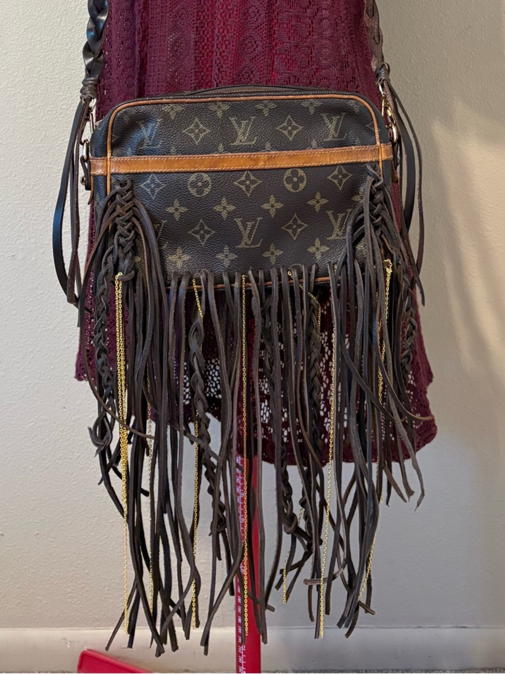 Authentic Louis Vuitton Vintage Compiegne Custom Fringed Crossbody with COA